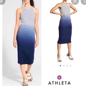 NWOT Athleta Striped Tank Ombré Dress